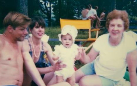 Throwback picture of Isabel Cowles with her parents Christine Baranski and Matthew Cowles and grandmother Virginia